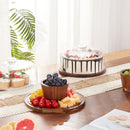 Suporte de bolo de madeira com tampa