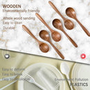 6 colheres de madeira para mel, colheres de madeira pequenas de 17 cm - Ótimo para chá, café e sopa, conjunto de colheres de mesa de servir de madeira, colher de chá de bambu a granel para