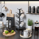 BAMBANG Suporte de caneca de árvore, rotação de 360°, 8 ganchos, suporte de copo de café para bancada, suporte de bambu para cozinha, bancada, casa, natural