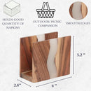 Porta-guardanapos de madeira de acácia e resina epóxi transparente para mesa