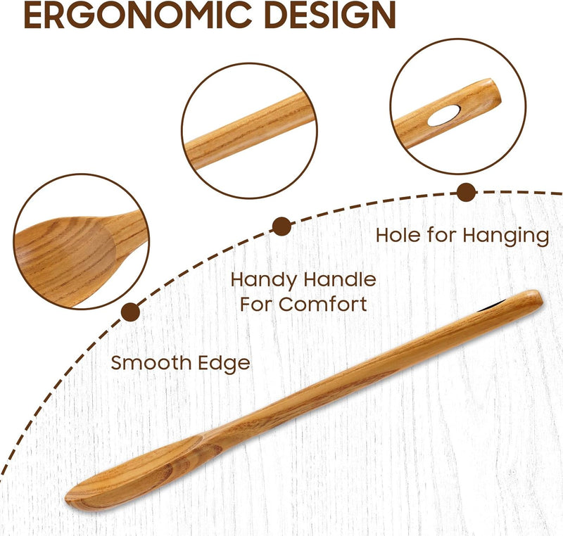 Espátula wok grande de madeira