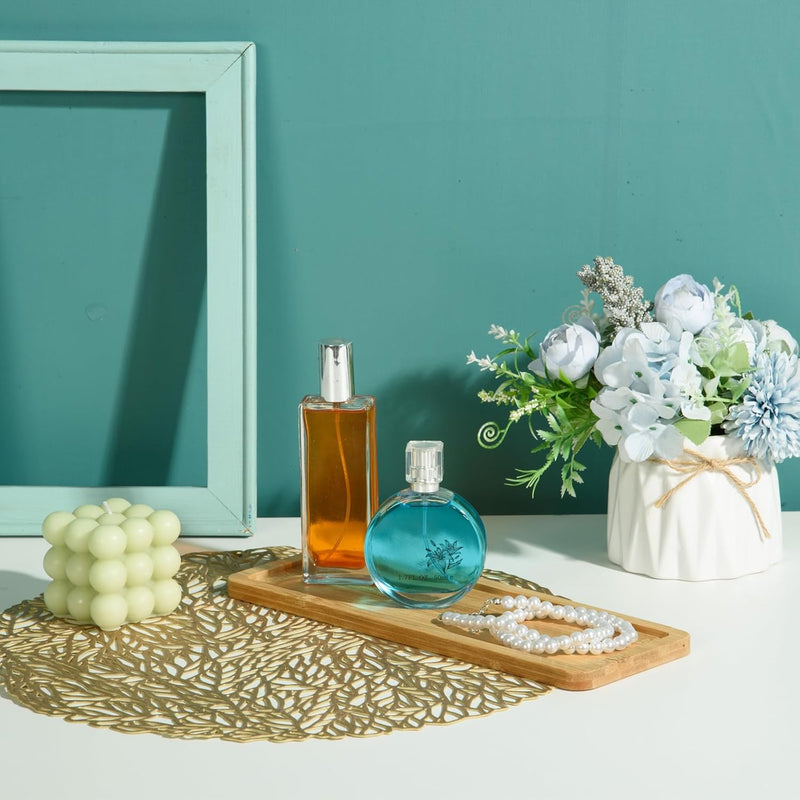 Kit com 4 Bandejas Retangulares de Bambu – Multiuso para Café, Lanches e Decoração