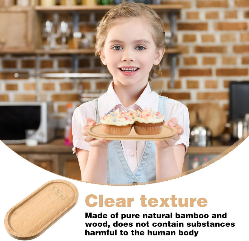 Kit com 2 Bandejas Pequenas de Bambu – Ovais para Joias, Cosméticos e Decoração