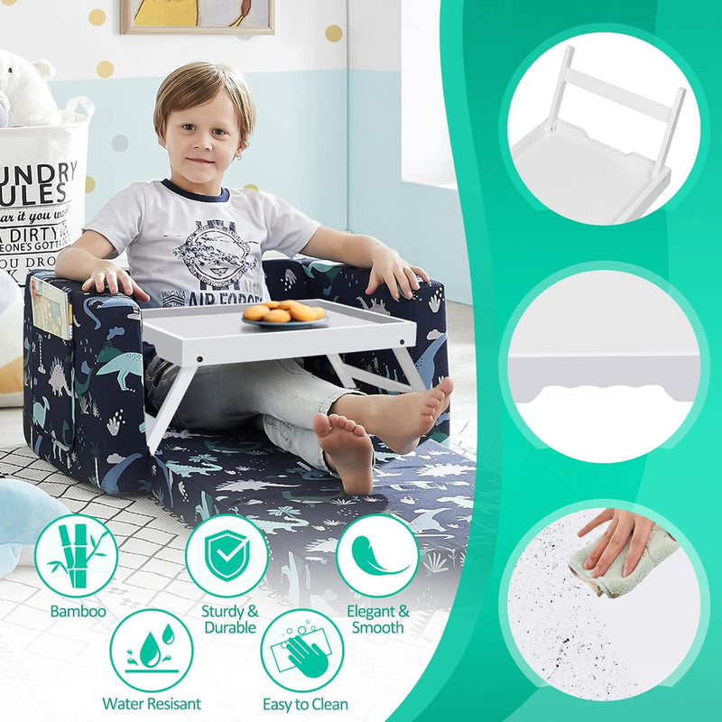 Artmeer Bed Tray Table with Folding Legs,Bamboo Breakfast in Bed for TV Table, Laptop Computer Tray,Eating,Snack Tray(Bamboo)