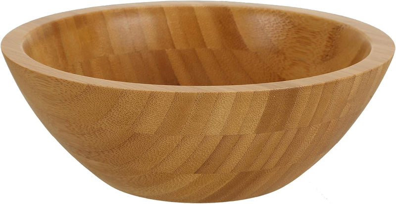Lawei Conjunto de 4 tigelas de salada de bambu – 18 x 5,6 cm, tigelas individuais de refeição frutas, salada, massa, cereal, arroz e lanches