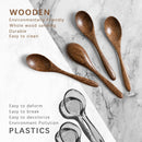 7 colheres de madeira pequenas, colheres de mel de 14 cm para chá, colher de chá de mel de madeira para café, pequenas colheres de madeira, colher de mesa de bambu para mexer, conjunto de