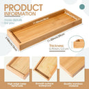 Bamboo Tea Serving Tray 3 Pcs Decorative Multi Use Bathroom Counter Tray with Edges Bamboo Vanity for Dresser Food Coffee Tea Snack Tissues Candles, 11 x 4 Inch(Rectangle Style)