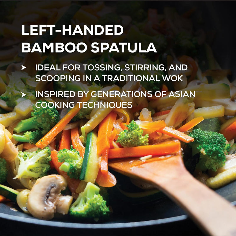 Espátula de bambu para fritar e utensílio de cozinha, 33 cm