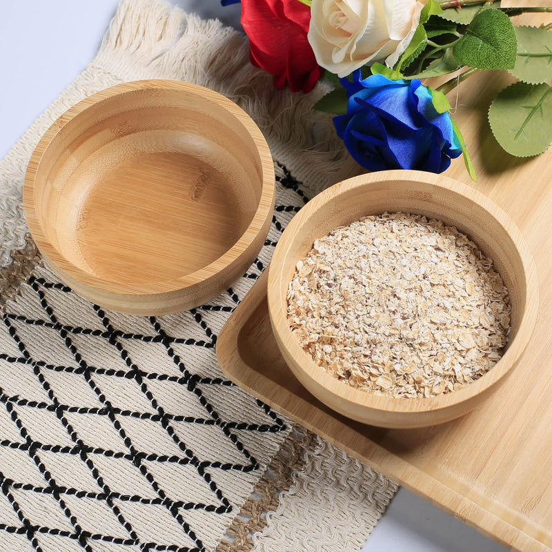Conjunto de 2 tigelas de sopa para sobremesas/cereais/massas/frutas | Tigelas de servir de bambu natural para nozes/doces/lanches/pistache | Acessórios de charcutaria para