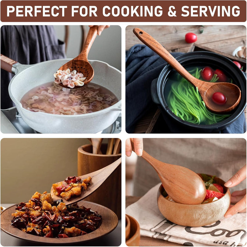 Espátula wok grande de madeira