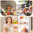 Pickmesh Set of 6 Airtight Glass Jars with Bamboo Lids and Spoons 20 oz Glass Storage Containers Jars Set for Kitchen Food Storage Sugar Chia Seeds Overnight Oats Spice Beans Coffee Dry Goods