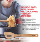 Espátula de bambu para fritar e utensílio de cozinha, 33 cm