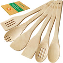 Riveira Colheres de cozinha de bambu com 6 peças – Conjunto de utensílios de cozinha de madeira com colheres de madeira para cozinhar e espátulas, conjuntos de utensílios de madeira – Conjunto de