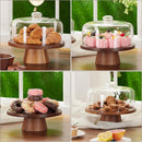 Suporte de bolo de madeira com tampa