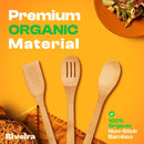 Riveira Colheres de cozinha de bambu com 6 peças – Conjunto de utensílios de cozinha de madeira com colheres de madeira para cozinhar e espátulas, conjuntos de utensílios de madeira – Conjunto de