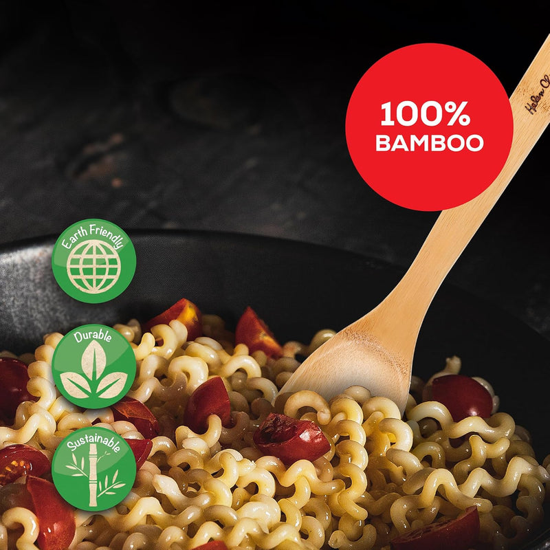 Espátula de bambu para fritar e utensílio de cozinha, 33 cm