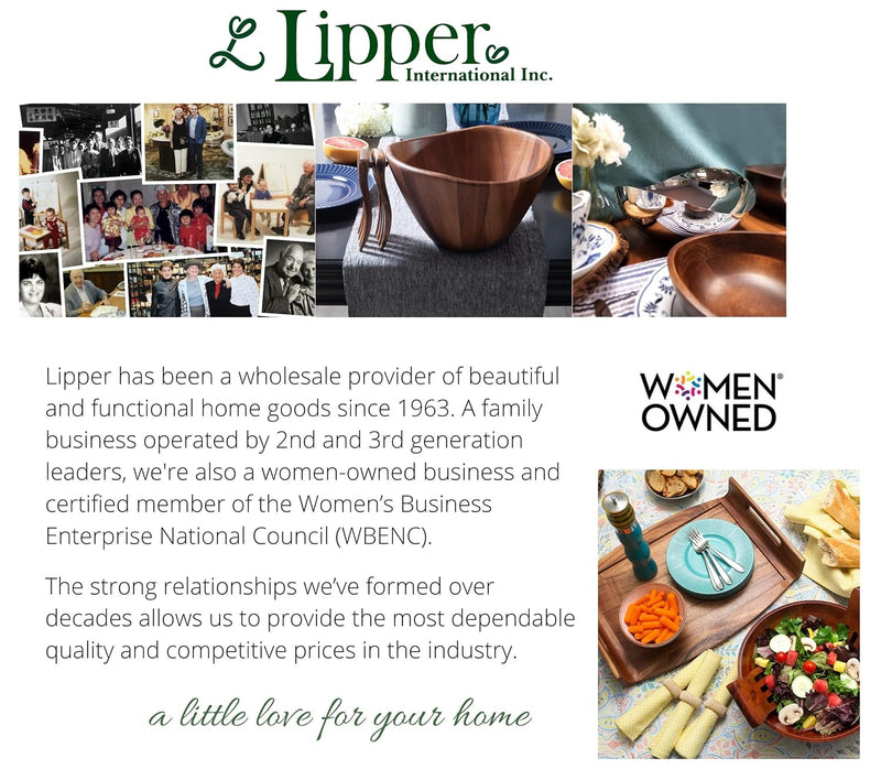 Lipper International Tigela de salada de madeira de bambu, pequena, 18 cm de diâmetro x 5,7 cm de altura, tigela única