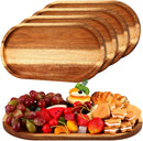 Conjunto com 4 Bandejas Ovais de Bambu – Rústicas para Chá, Café, Doces e Sobremesas