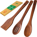 Riveira Colheres de cozinha de bambu com 6 peças – Conjunto de utensílios de cozinha de madeira com colheres de madeira para cozinhar e espátulas, conjuntos de utensílios de madeira – Conjunto de