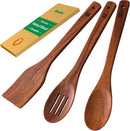 Riveira Colheres de cozinha de bambu com 6 peças – Conjunto de utensílios de cozinha de madeira com colheres de madeira para cozinhar e espátulas, conjuntos de utensílios de madeira – Conjunto de