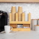 Mind Reader Estação de copos e condimentos, organizador de bancada, café, cozinha, bambu, 35 cm C x 17 cm L x 29 cm A, marrom