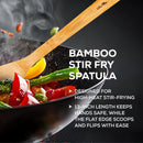 Espátula de bambu para fritar e utensílio de cozinha, 33 cm