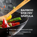 Espátula de bambu para fritar e utensílio de cozinha, 33 cm