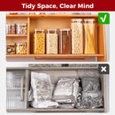 Frascos de armazenamento de vidro com tampa de bambu, recipientes de cozinha herméticos para assar, recipiente de alimentos para especiarias, biscoitos, chá, café e lanches (4 pacotes de 0,6 qt)