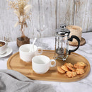 Conjunto com 4 Bandejas Ovais de Bambu – Rústicas para Chá, Café, Doces e Sobremesas