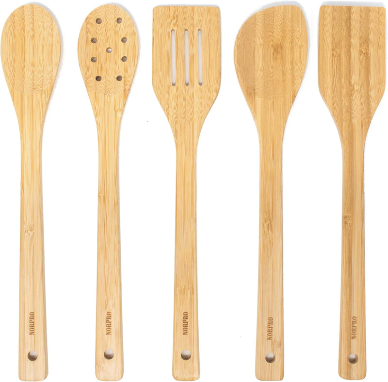 Norpro Espátula de bambu de 30,5 cm, cabo plano