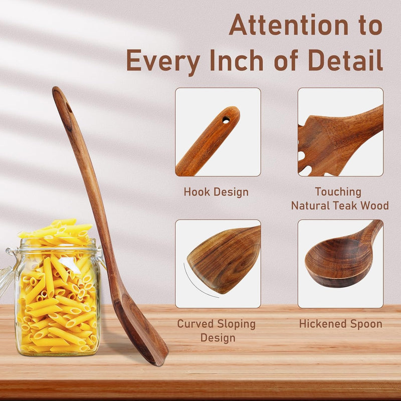 Espátula wok grande de madeira