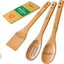 Riveira Colheres de cozinha de bambu com 6 peças – Conjunto de utensílios de cozinha de madeira com colheres de madeira para cozinhar e espátulas, conjuntos de utensílios de madeira – Conjunto de