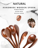6 colheres de madeira para mel, colheres de madeira pequenas de 17 cm - Ótimo para chá, café e sopa, conjunto de colheres de mesa de servir de madeira, colher de chá de bambu a granel para