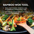 Espátula de bambu para fritar e utensílio de cozinha, 33 cm