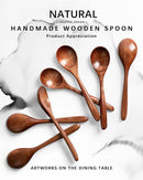 6 colheres de madeira para mel, colheres de madeira pequenas de 17 cm - Ótimo para chá, café e sopa, conjunto de colheres de mesa de servir de madeira, colher de chá de bambu a granel para