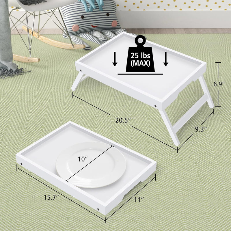 Artmeer Bed Tray Table with Folding Legs,Bamboo Breakfast in Bed for TV Table, Laptop Computer Tray,Eating,Snack Tray(Bamboo)