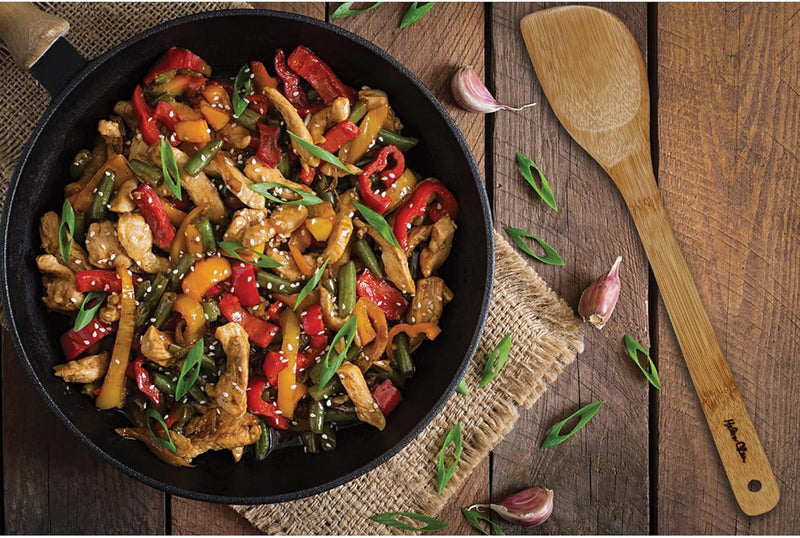 Espátula de bambu para fritar e utensílio de cozinha, 33 cm