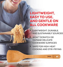 Espátula de bambu para fritar e utensílio de cozinha, 33 cm