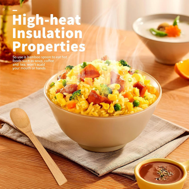 Colheres de bambu de 15 cm, pequenas colheres de madeira para comer, pequena colher de chá de mel de madeira para café e chá, pequenas colheres de madeira para uso diário (3 peças)