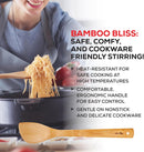 Espátula de bambu para fritar e utensílio de cozinha, 33 cm