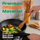 Riveira Colheres de cozinha de bambu com 6 peças – Conjunto de utensílios de cozinha de madeira com colheres de madeira para cozinhar e espátulas, conjuntos de utensílios de madeira – Conjunto de