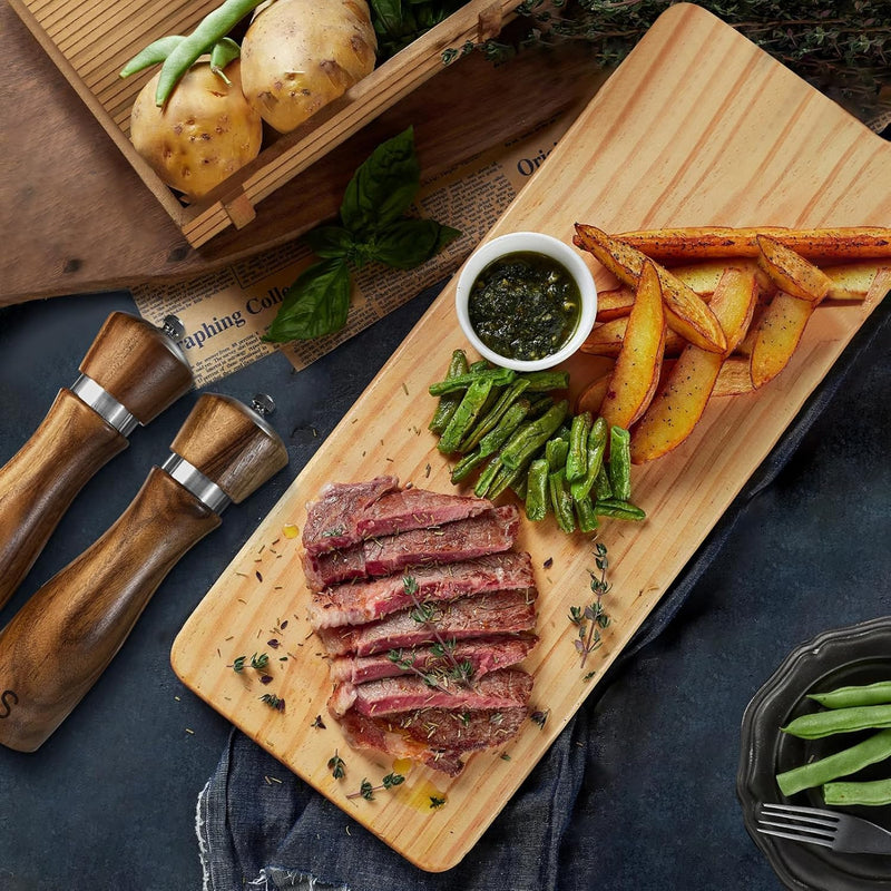 Conjunto de moedor de sal e pimenta de madeira: