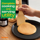 Riveira Colheres de cozinha de bambu com 6 peças – Conjunto de utensílios de cozinha de madeira com colheres de madeira para cozinhar e espátulas, conjuntos de utensílios de madeira – Conjunto de