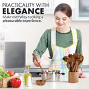 Zulay Kitchen Conjunto de colheres de madeira de 6 peças – Utensílios de teca macios resistentes ao calor com aderência confortável – leve e durável – fácil de limpar, perfeito para panelas