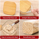 Frascos de armazenamento de vidro com tampa de bambu, recipientes de cozinha herméticos para assar, recipiente de alimentos para especiarias, biscoitos, chá, café e lanches (4 pacotes de 0,6 qt)