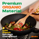 Riveira Colheres de cozinha de bambu com 6 peças – Conjunto de utensílios de cozinha de madeira com colheres de madeira para cozinhar e espátulas, conjuntos de utensílios de madeira – Conjunto de