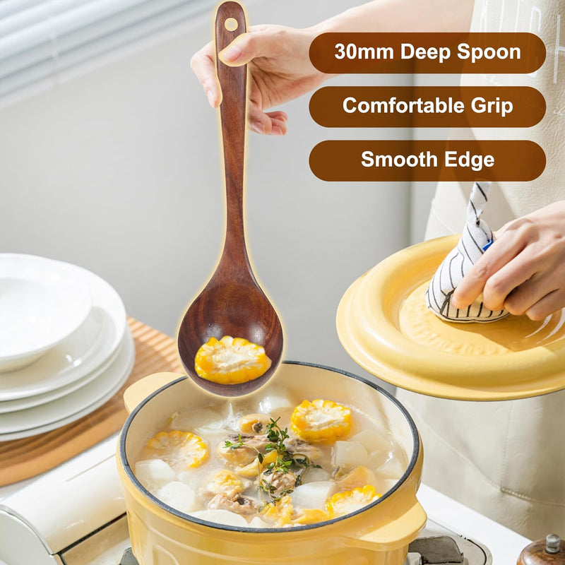 Espátula wok grande de madeira