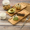 Kit com 4 Bandejas Retangulares de Bambu – Multiuso para Café, Lanches e Decoração