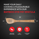 Espátula de bambu para fritar e utensílio de cozinha, 33 cm