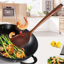 Espátula wok grande de madeira
